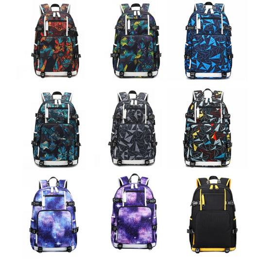 6101-4 Thermal Transfer Casual Backpack Simple Student Schoolbag(Printed Yellow) by bashfashion