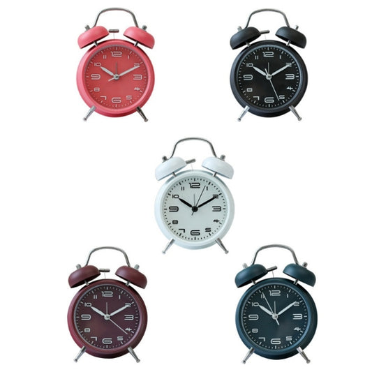 3304T Bedroom Bedside Multifunctional Bell Metal Alarm Clock With Night Light(Navy Blue) by bashfashion