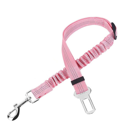 Pet Car Seat Belt Telescopic Reflective Safety Rope(Pink) by bashfashion