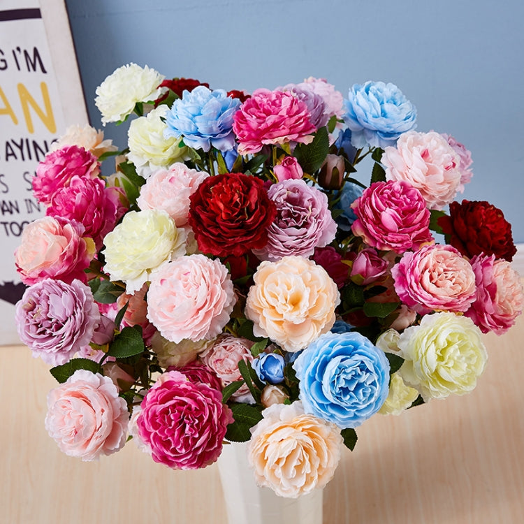 5pcs JC0055 Continental Core Flower Beam Wedding Simulation Flower Home Artificial Silk Flower(Peony Caramel Color) by bashfashion