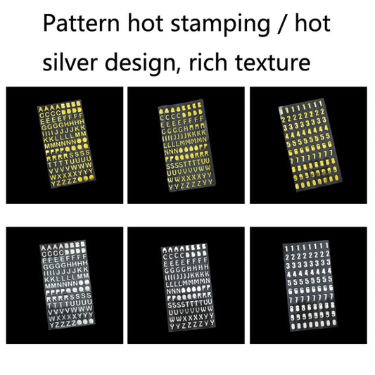 10 Sets Hand Account Alphanumeric Sticker Diary Plan DIY Sticker Set(Bronze Number) by bashfashion