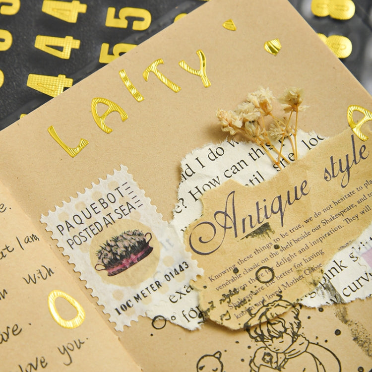 10 Sets Hand Account Alphanumeric Sticker Diary Plan DIY Sticker Set(Bronze Number) by bashfashion