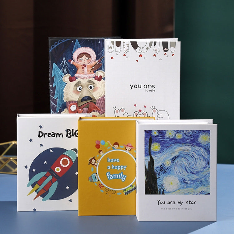 Family Large-Capacity Interstitial Album Book Photo Studio Photo Storage Book, Specification: Laminated 7 inch 100 Sheets(Bear Kid 11) by bashfashion