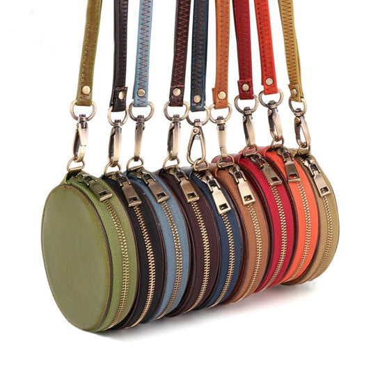 K058 Retro Cute Round Coin Storage Bag Casual Clutch(Green) by bashfashion