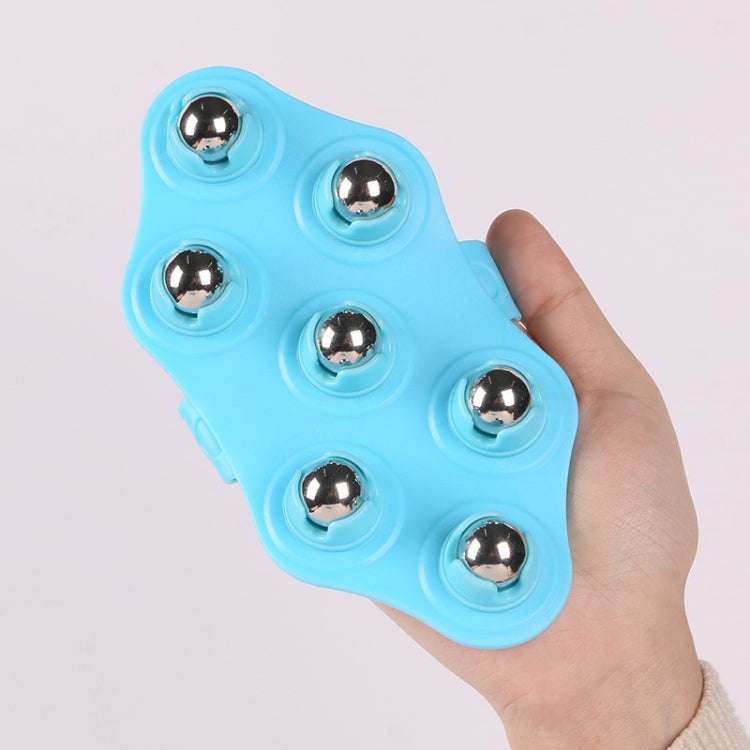 Seven-ball Massager Multifunctional Five-element Meridian Brush Lymphatic Dredging Roller-ball Massager, Shape: Plus Magnetic Blue by bashfashion