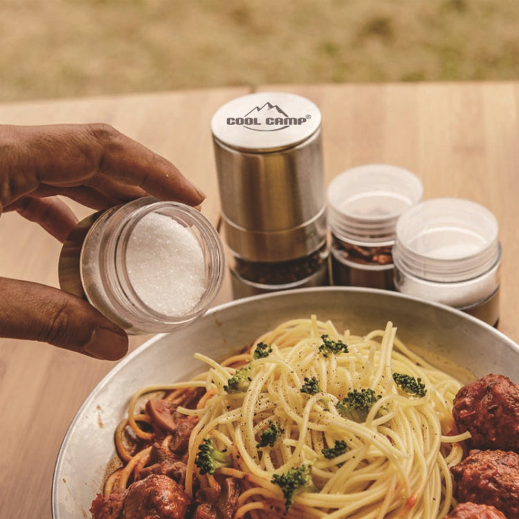 COOL CAMP CF-601 Outdoor Portable Barbecue Picnic Seasoning Bottle Set with Grinder,(Silver) by bashfashion