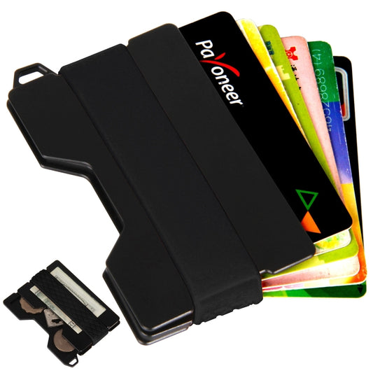 Aluminum Alloy RFID Card Holder Anti-Theft EDC Wallet Coin Storage Box Key Card Holder, Colour: Black by bashfashion