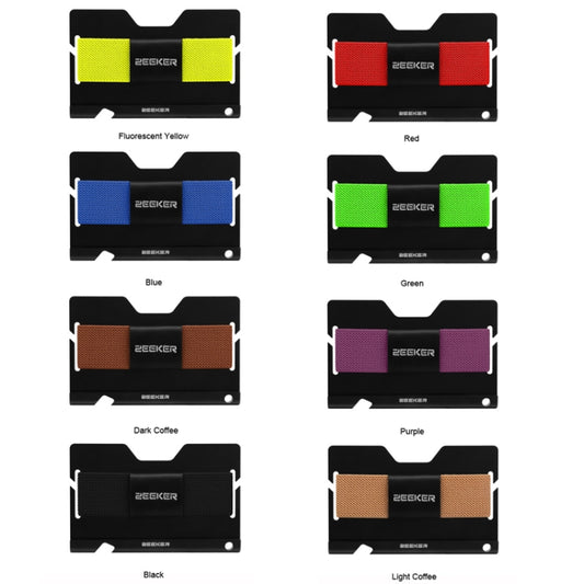 ZEEKER JK03 Aluminum Alloy Card Holder Multi-Function Elastic Band Women And Men Wallet Metal Business Card Holder(Blue) by ZEEKER