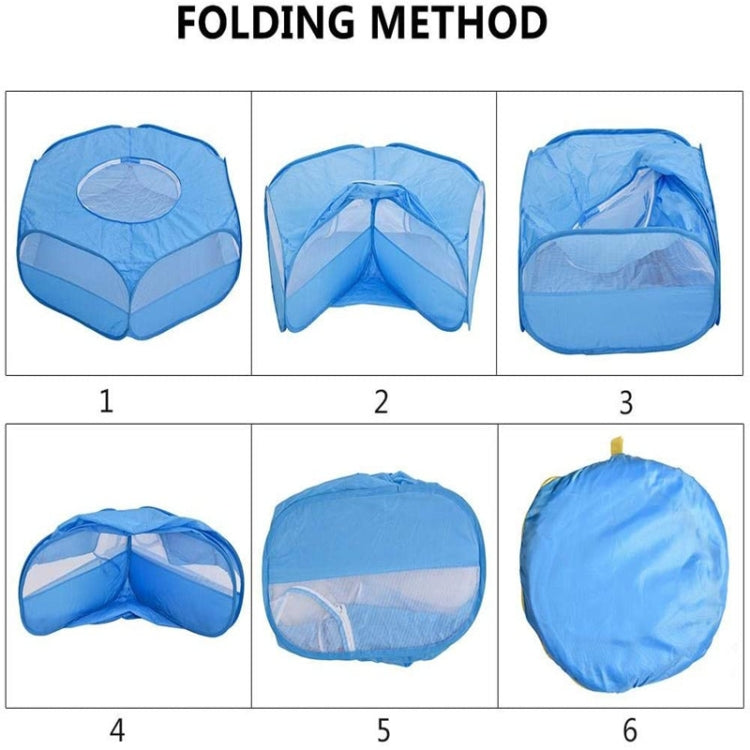 Folded Small Pet Fence Outdoor Workout Game Crawling Small Animal Tent, Specification: With Side Cloth (Black) by bashfashion