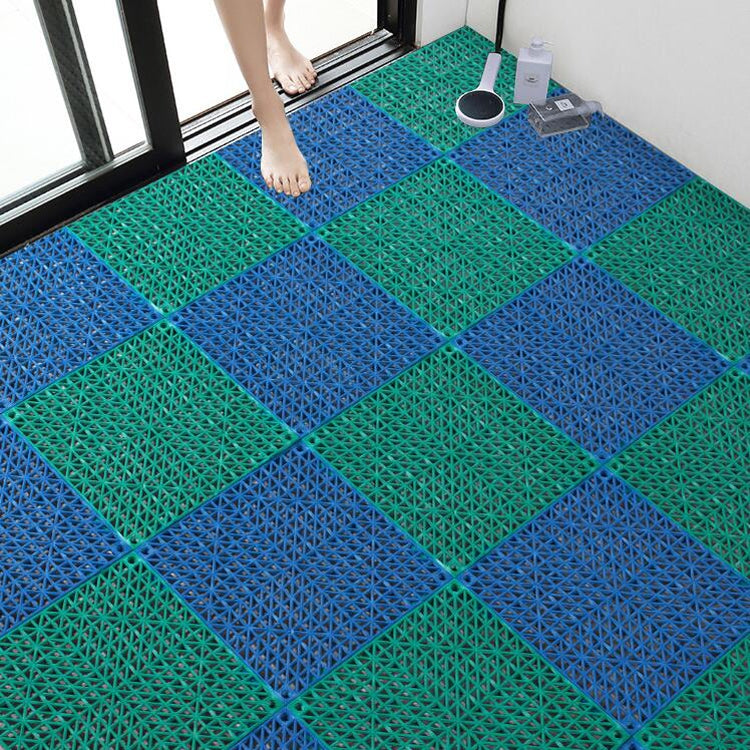 Thickened PVC Can Be Spliced Floor Mat Kitchen Bathroom Anti-Slip Foot Pad Hollow Injection Pad, Size: 30x30x1.5cm(Green) by bashfashion