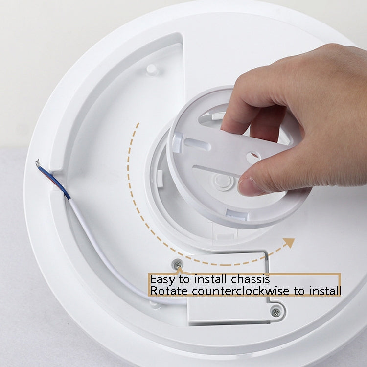 LED Ceiling Lamp Waterproof Moisture-Proof Dustproof Supply Light Bathroom Balcony Lamp, Power source: 280mm 24W(Square White Light) by bashfashion