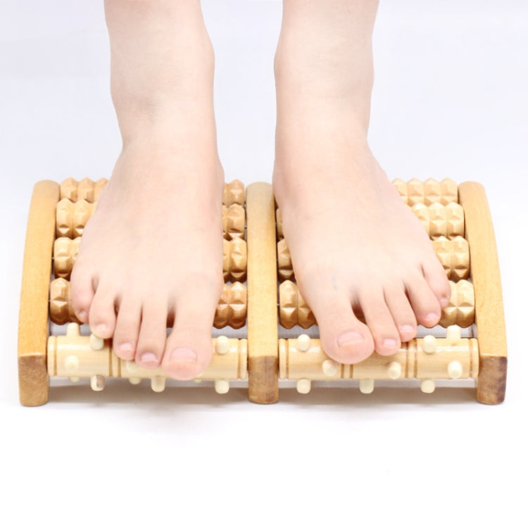 Wooden Roller Massager Small Nails Five-Row Foot Massager(27 x 19 x 4.5cm) by bashfashion