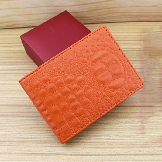 Crocodile Pattern Driver License Cover Universal Driver License Holder Card Slot ID Card Holder(Orange) by bashfashion