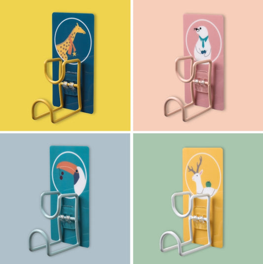 2 PCS JM028 Household Bathroom Non-Perforated Washbasin Hook Kitchen Cutting Board Seamless Hangable Storage Rack(Cuckoo Bird) by bashfashion