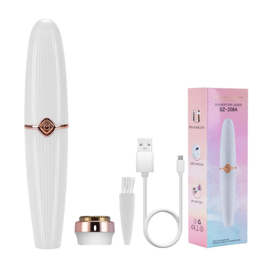 Ladies Shaver 2 In 1 Lipstick Epilator Mini Face Shaver(White) by bashfashion