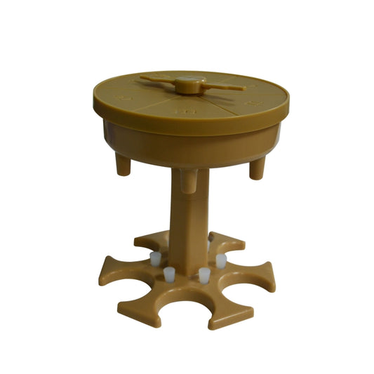 6 Cups Wine Dispenser Automatic Diversion Wine Pourer With Game Turntable, Style: Round Brown with Color Cup by bashfashion