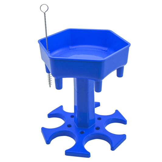 6 Cups Wine Dispenser Automatic Diversion Wine Pourer With Game Turntable, Style: Hexagon Blue with Color Cup by bashfashion