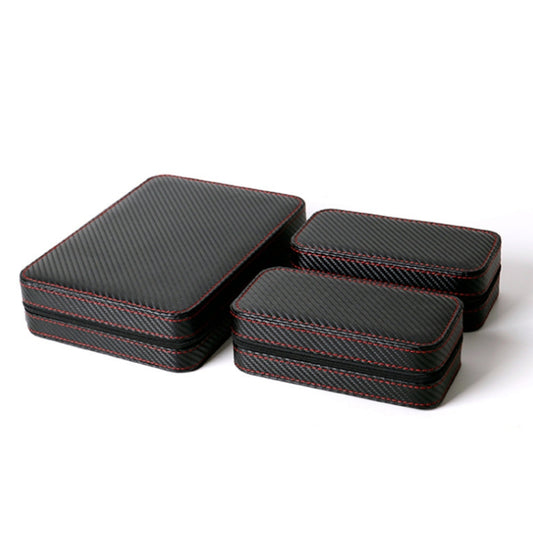 PU Leather Full Carbon Fiber Zipper Watch Bag Watch Storage Display Box, Style: 02 Watch Position by bashfashion