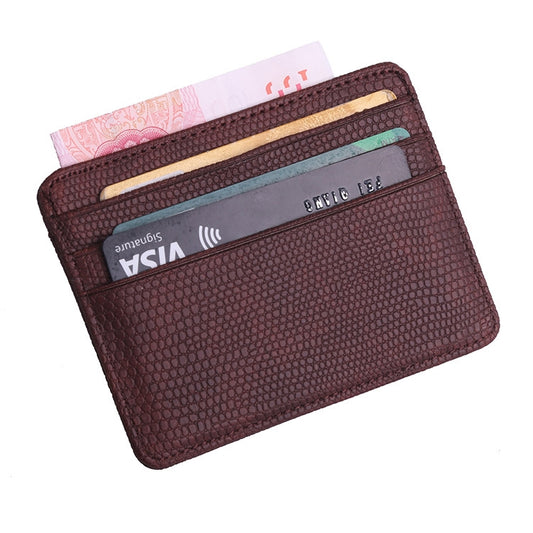 KT1002 RFID Function Lizard Pattern Bank Card Holder PU Business Card Case(Brown) by bashfashion