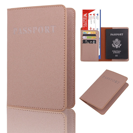 MS101 Frosted PU Multi-Card Passport Holder Travel Abroad Passport Card Holder, Color: Khaki by bashfashion