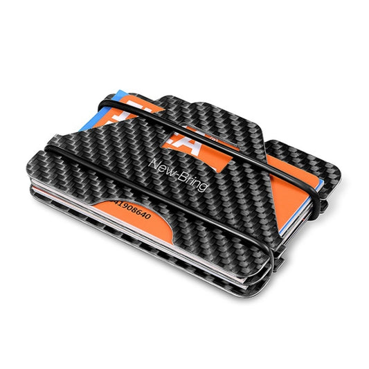 New Bring Metal Card Holder Anti-Demagnetization Anti-Theft Brush Anti-RFID Card Holder Ultra-Thin Card Holder Men Wallet(Carbon Fiber) by New Bring