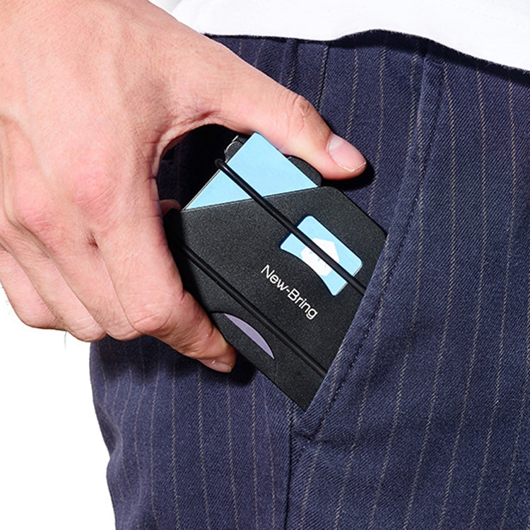 New Bring Metal Card Holder Anti-Demagnetization Anti-Theft Brush Anti-RFID Card Holder Ultra-Thin Card Holder Men Wallet(Carbon Fiber) by New Bring