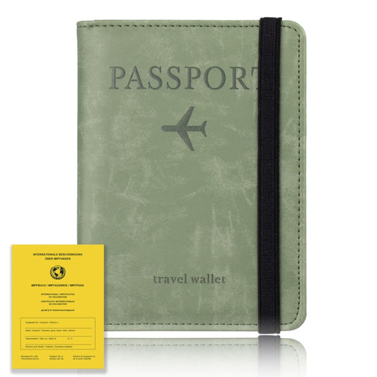 RFID Travel Passport Card Bag Elastic Band Protective Case(Green) by bashfashion
