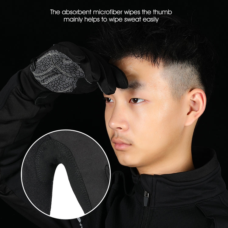 WEST BIKING YP0211220 Winter Warm Fleece Ski Gloves Silicone Non-Slip Riding Gloves, Size: M(Black) by WEST BIKING