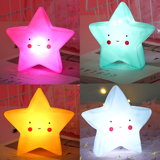 3 PCS Stars Night Light Baby Care Bedside Decoration Light(White) by bashfashion