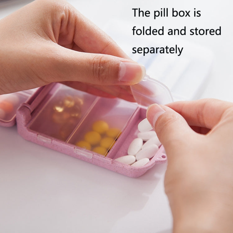 6 PCS C1617 Portable Dispensing Sealed Pill Box Wheat Straw Large-capacity Storage Box(Pink) by bashfashion