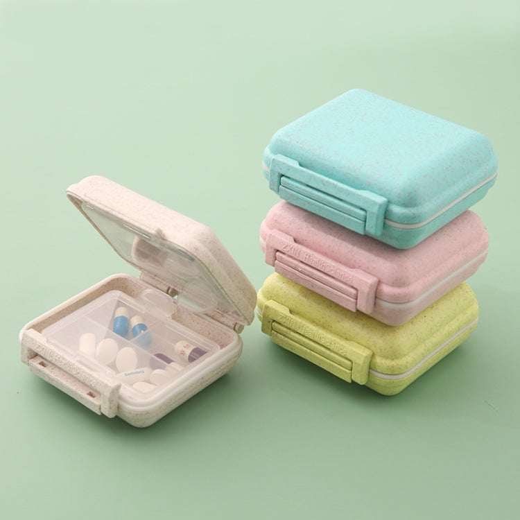 JS0018 Wheat Portable Sealed Pill Box with 6 Compartments For Pill Health Care Box(Pink) by bashfashion