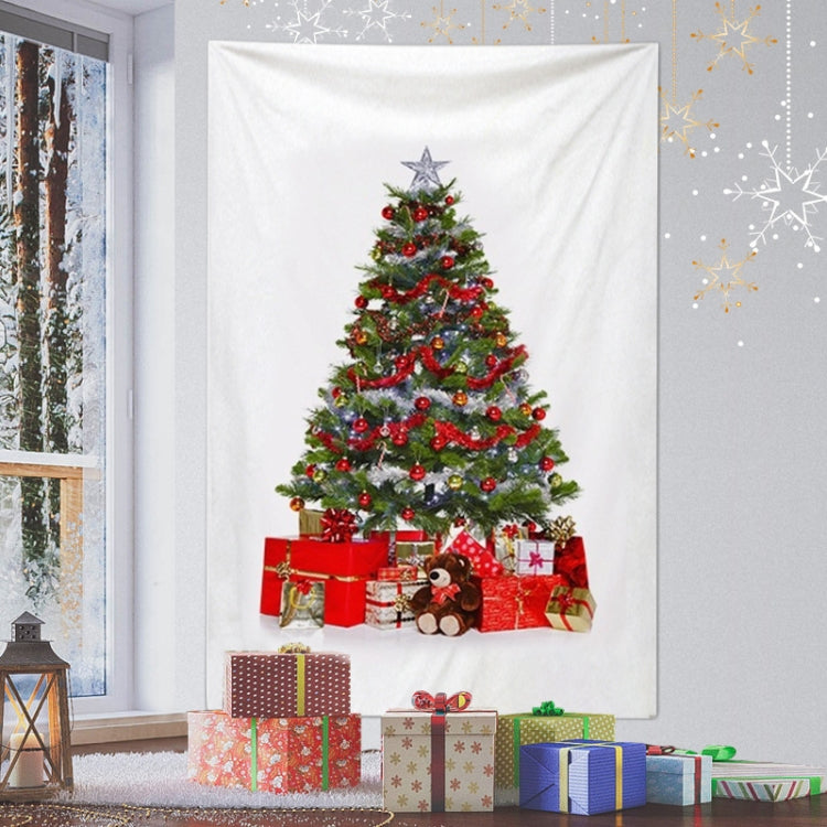 Rectangular Christmas Tree Peach Skin Tapestry Mural Christmas Decoration Tapestry, Size: 100x150cm(7) by bashfashion