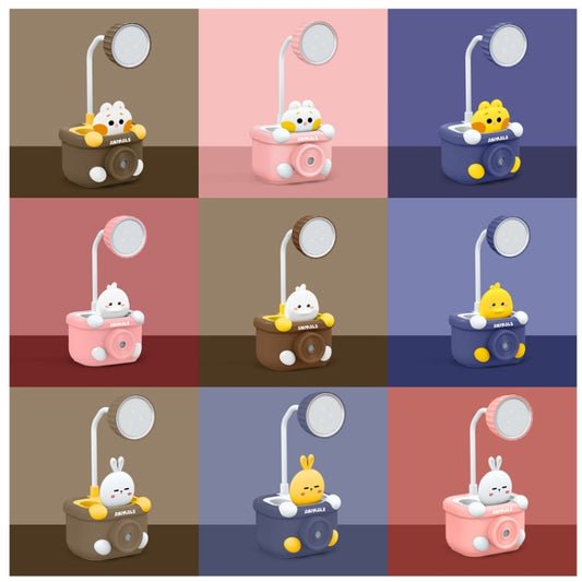 LED Mini Desk Lamp Student Dormitory With Pen Holder Sharpen Pen Desk Lamp USB Night Light(101 Walnut Brown) by bashfashion