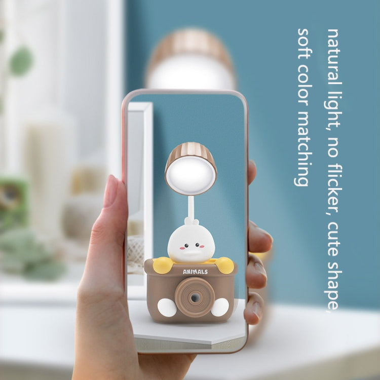 LED Mini Desk Lamp Student Dormitory With Pen Holder Sharpen Pen Desk Lamp USB Night Light(101 Walnut Brown) by bashfashion