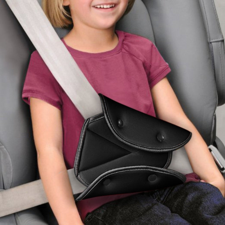 Car Seat Safety Belt Cover Sturdy Adjustable Triangle Safety Seat Belt Pad Clips Child Protection(Black) by bashfashion