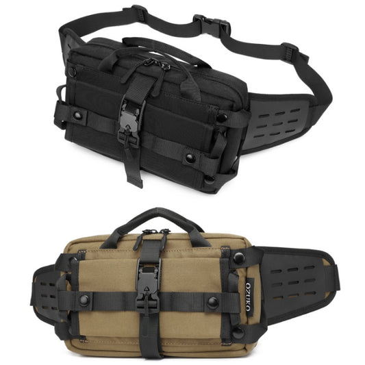 Ozuko 9450 Men Waterproof Waist Bag Sports Trend Shoulder Messenger Bag(Black) by Ozuko