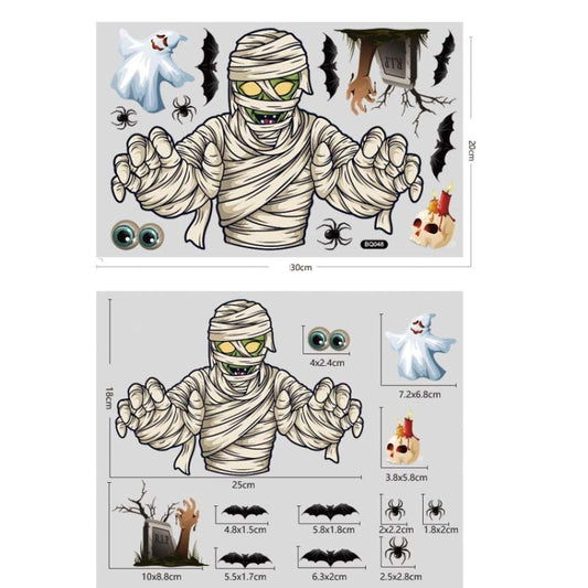 Halloween Decoration Static Wall Stickers(BQ048 Mummy) by bashfashion