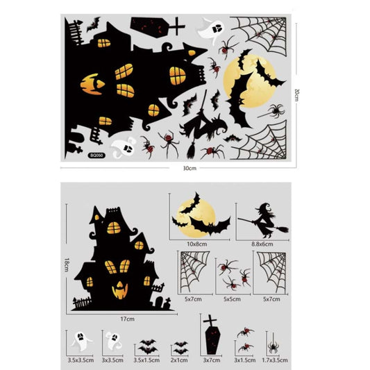Halloween Decoration Static Wall Stickers(BQ050 Ghost House) by bashfashion