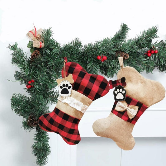 Christmas Sock Gift Bag Ornament(Burble Bone) by bashfashion