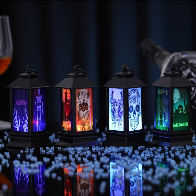 4 PCS Halloween Window Decoration Props Fecoration Small Oil Lamp Wind Lamp Luminous Ornaments(Hooded Pumpkin) by bashfashion