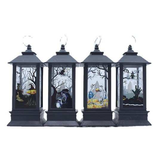 2 PCS Halloween Decoration Props LED Portable Small Wind Lantern(Ghost) by bashfashion