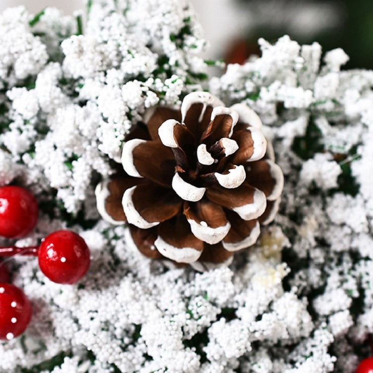 23cm Christmas Decoration Handmade Garland Wreath Door Hanging Window Props, Specification: Three Flowers by bashfashion