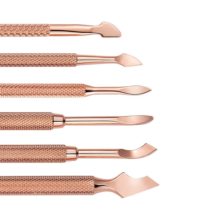3 PCS Stainless Steel Rose Gold Double-Headed Steel Push Dead Skin Scissors Nail Set,Style: 01 Big Head by bashfashion