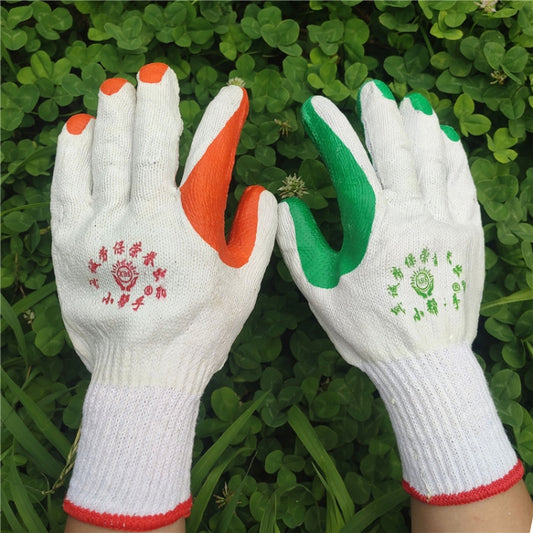 12 Pairs Thickened Rubber Coated Labor Insurance Rubber Gloves(Green) by bashfashion