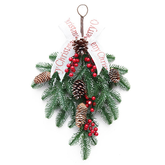 SYWA37 50cm Upside Down Christmas Tree Decoration PE Red Fruit Wall Hanging Rattan by bashfashion