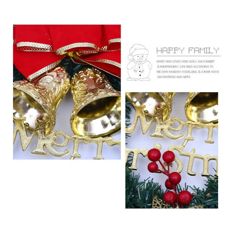 Christmas Decoration Wreath Garland Rattan Door Hanging, Specification: Red Flower by bashfashion