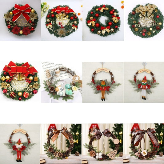 Christmas Decoration Wreath Garland Rattan Door Hanging, Specification: Swan by bashfashion