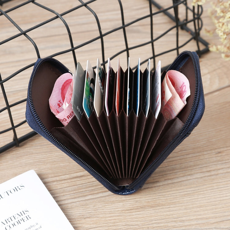 Vertical Ladies Coin Purse Woven Pattern Mini Organ Card Holder Student ID Bag(Navy Blue) by bashfashion