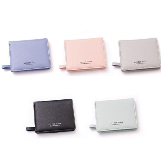 BATSIOE Short Type Ladies Wallet Small Fresh Two-Fold Student Bag Simple Multi-Card Coin Purse(Gray) by BATSIOE