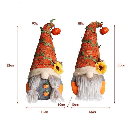Pumpkin Sunflower Faceless Doll Dwarf Ornaments(Braid) by bashfashion